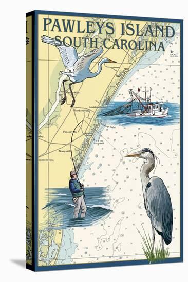 Pawleys Island, South Carolina - Nautical Chart-Lantern Press-Stretched Canvas