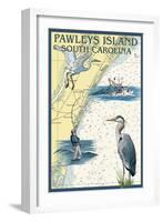 Pawleys Island, South Carolina - Nautical Chart-Lantern Press-Framed Art Print