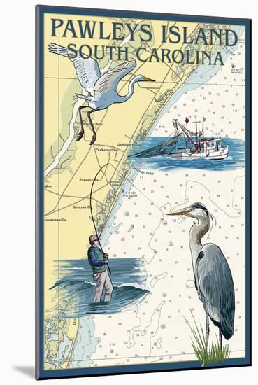 Pawleys Island, South Carolina - Nautical Chart-Lantern Press-Mounted Art Print