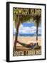 Pawleys Island, South Carolina - Palms and Hammock-Lantern Press-Framed Art Print