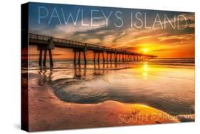 Pawleys Island, South Carolina - Pier and Sunset-Lantern Press-Stretched Canvas