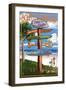 Pawleys Island, South Carolina - Sign Destinations-Lantern Press-Framed Art Print