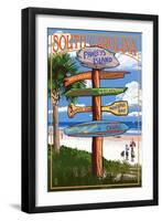 Pawleys Island, South Carolina - Sign Destinations-Lantern Press-Framed Art Print