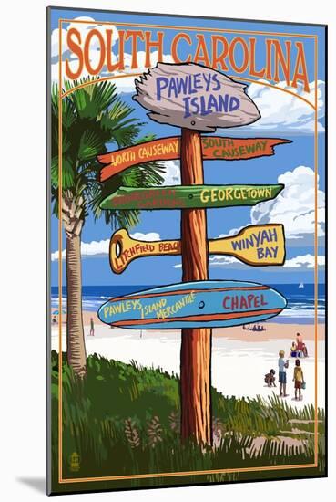 Pawleys Island, South Carolina - Sign Destinations-Lantern Press-Mounted Art Print