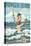 Pawleys Island, South Carolina - Surf Fishing Pinup Girl-Lantern Press-Stretched Canvas