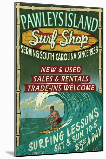 Pawleys Island, South Carolina - Surf Shop-Lantern Press-Mounted Art Print
