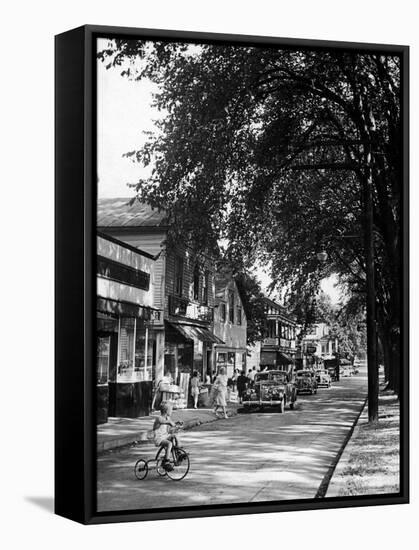 Pawling's Main Street "Railroad Avenue" Which Runs For About 1/3 of a Mile-Nina Leen-Framed Stretched Canvas