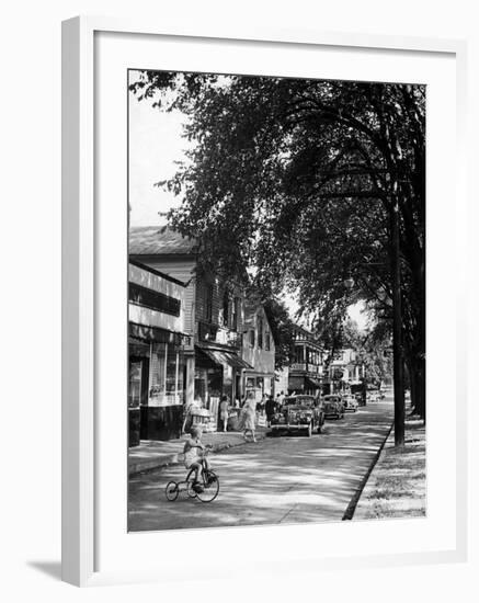 Pawling's Main Street "Railroad Avenue" Which Runs For About 1/3 of a Mile-Nina Leen-Framed Photographic Print