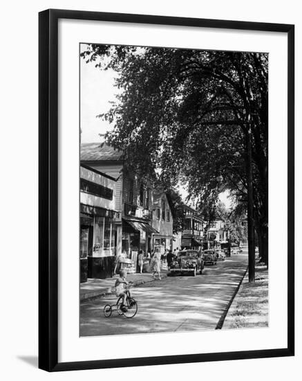 Pawling's Main Street "Railroad Avenue" Which Runs For About 1/3 of a Mile-Nina Leen-Framed Photographic Print