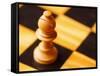 Pawn on chessboard-null-Framed Stretched Canvas