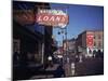 Pawnbroker Shop Sign Prominent Along a Street in Memphis-null-Mounted Photographic Print