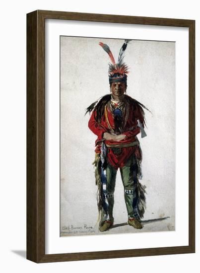 Pawnee Native American Chief, 1858-Jules Voirin-Framed Giclee Print