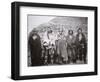 Pawnee People in Front of a Tribal Earth Lodge, C.1869 (B/W Photo)-William Henry Jackson-Framed Premium Giclee Print