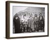 Pawnee People in Front of a Tribal Earth Lodge, C.1869 (B/W Photo)-William Henry Jackson-Framed Giclee Print