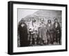 Pawnee People in Front of a Tribal Earth Lodge, C.1869 (B/W Photo)-William Henry Jackson-Framed Giclee Print