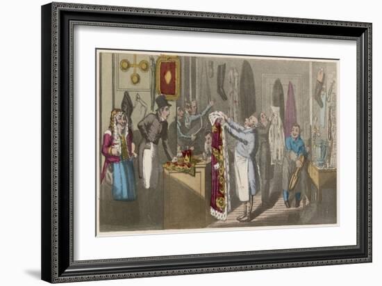 Pawning Theatre Costumes in a Pawn Shop-null-Framed Art Print