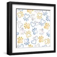 Paws and Hearts Pattern-Andi Metz-Framed Art Print