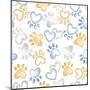 Paws and Hearts Pattern-Andi Metz-Mounted Art Print