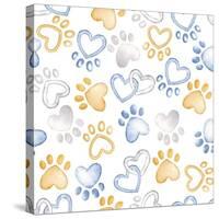 Paws and Hearts Pattern-Andi Metz-Stretched Canvas