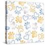 Paws and Hearts Pattern-Andi Metz-Stretched Canvas