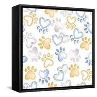 Paws and Hearts Pattern-Andi Metz-Framed Stretched Canvas