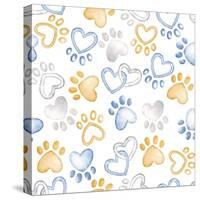 Paws and Hearts Pattern-Andi Metz-Stretched Canvas