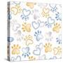 Paws and Hearts Pattern-Andi Metz-Stretched Canvas