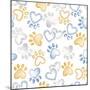 Paws and Hearts Pattern-Andi Metz-Mounted Art Print