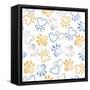 Paws and Hearts Pattern-Andi Metz-Framed Stretched Canvas