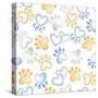 Paws and Hearts Pattern-Andi Metz-Stretched Canvas