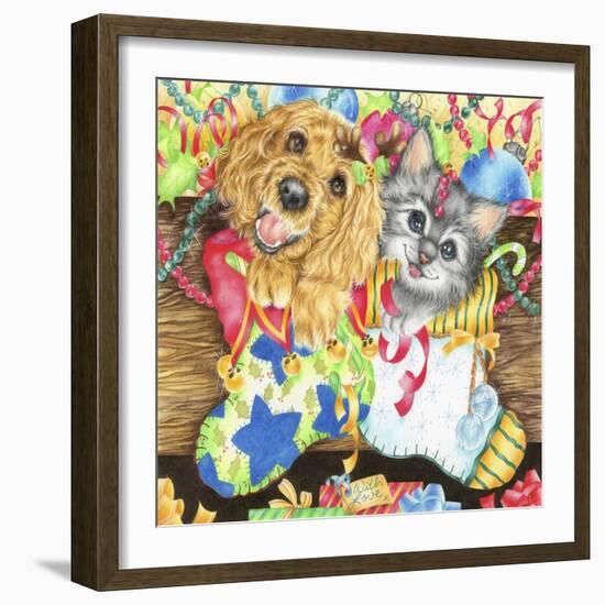 Paws for Christmas-Karen Middleton-Framed Giclee Print