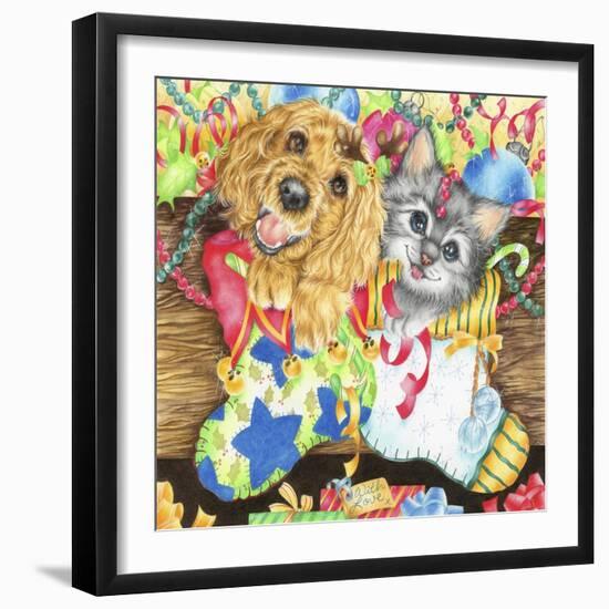 Paws for Christmas-Karen Middleton-Framed Giclee Print