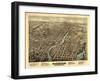 Pawtucket, Rhode Island - Panoramic Map-Lantern Press-Framed Art Print