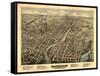 Pawtucket, Rhode Island - Panoramic Map-Lantern Press-Framed Stretched Canvas