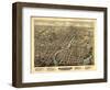 Pawtucket, Rhode Island - Panoramic Map-Lantern Press-Framed Art Print