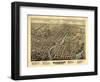 Pawtucket, Rhode Island - Panoramic Map-Lantern Press-Framed Art Print