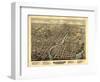 Pawtucket, Rhode Island - Panoramic Map-Lantern Press-Framed Art Print