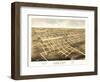 Paxton, Illinois - Panoramic Map-Lantern Press-Framed Art Print