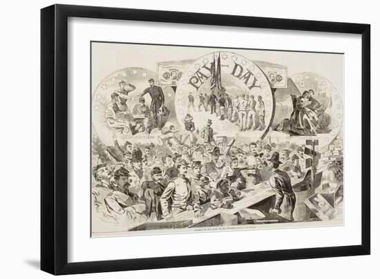 Pay Day in the Army of the Potomac, from "Harper's Weekly", February 28, 1863-Winslow Homer-Framed Giclee Print