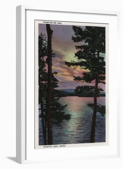 Payette Lake, ID - Evintide on Lake Scene-Lantern Press-Framed Art Print