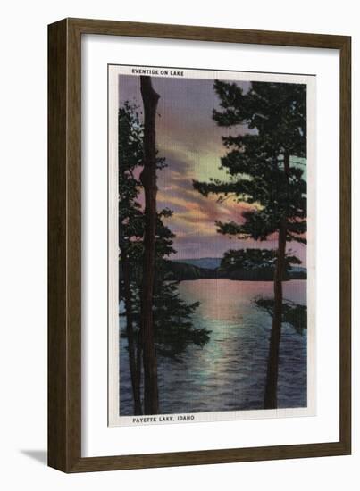 Payette Lake, ID - Evintide on Lake Scene-Lantern Press-Framed Art Print