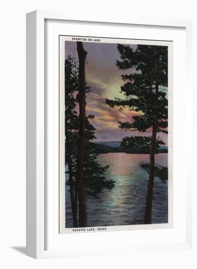 Payette Lake, ID - Evintide on Lake Scene-Lantern Press-Framed Art Print