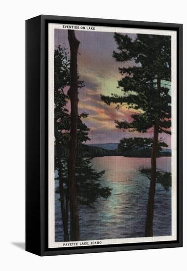 Payette Lake, ID - Evintide on Lake Scene-Lantern Press-Framed Stretched Canvas