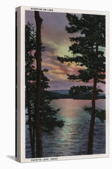 Payette Lake, ID - Evintide on Lake Scene-Lantern Press-Stretched Canvas