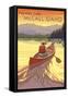 Payette Lake - McCall, Idaho - Canoe Scene-Lantern Press-Framed Stretched Canvas