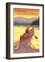 Payette Lake - McCall, Idaho - Canoe Scene-Lantern Press-Framed Art Print