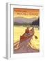 Payette Lake - McCall, Idaho - Canoe Scene-Lantern Press-Framed Art Print