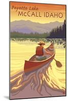 Payette Lake - McCall, Idaho - Canoe Scene-Lantern Press-Mounted Art Print