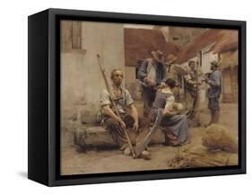 Paying the Harvesters, 1882-Léon Augustin L'hermitte-Framed Stretched Canvas