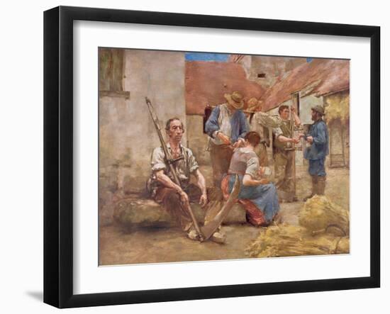 Paying the Harvesters-Léon Augustin L'hermitte-Framed Giclee Print